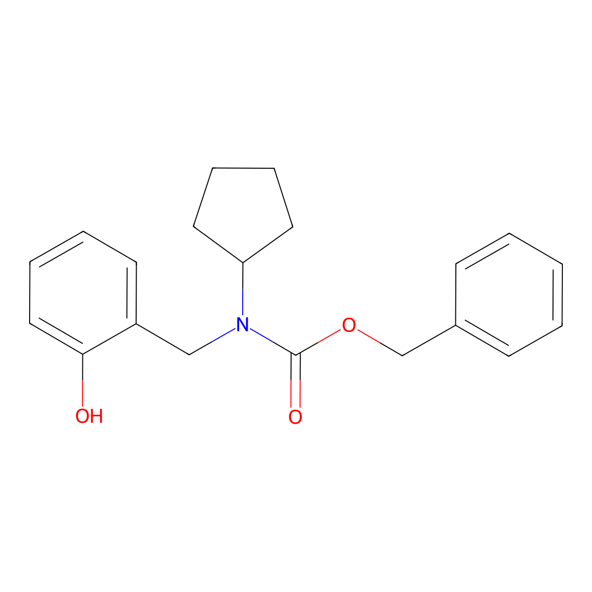 benzyl N-cyclopentyl-N-[(2-hydroxyphenyl)methyl]carbamate molecular structure, CAS 2680754-52-1