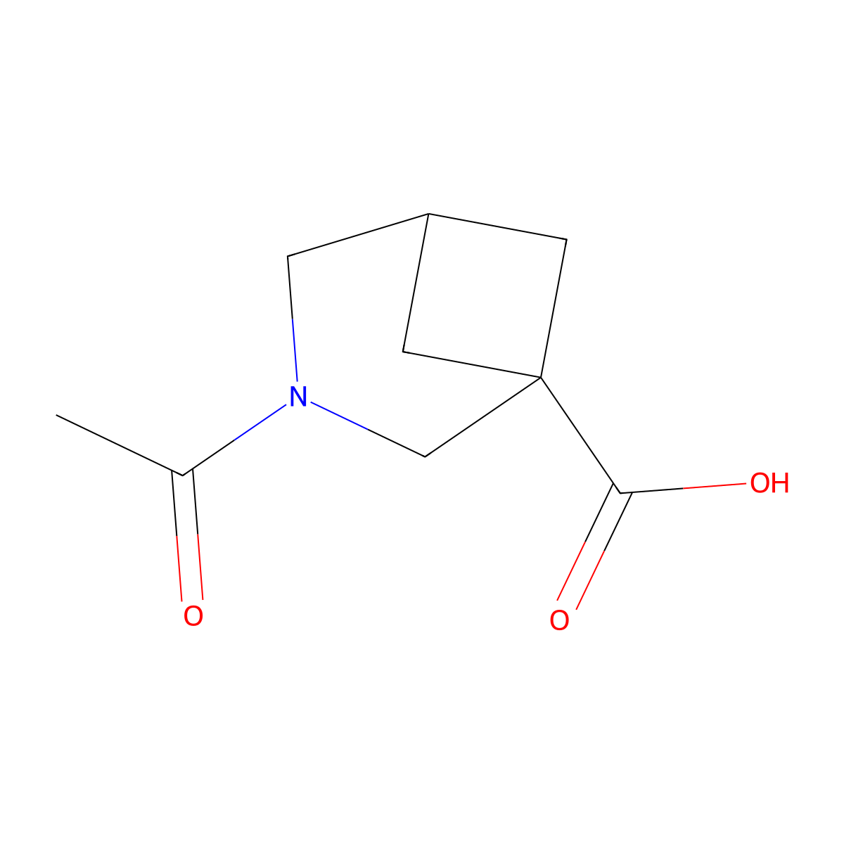 3-Acetyl-3-azabicyclo[3.1.1]heptane-1-carboxylic acid molecular structure, CAS 2680754-56-5