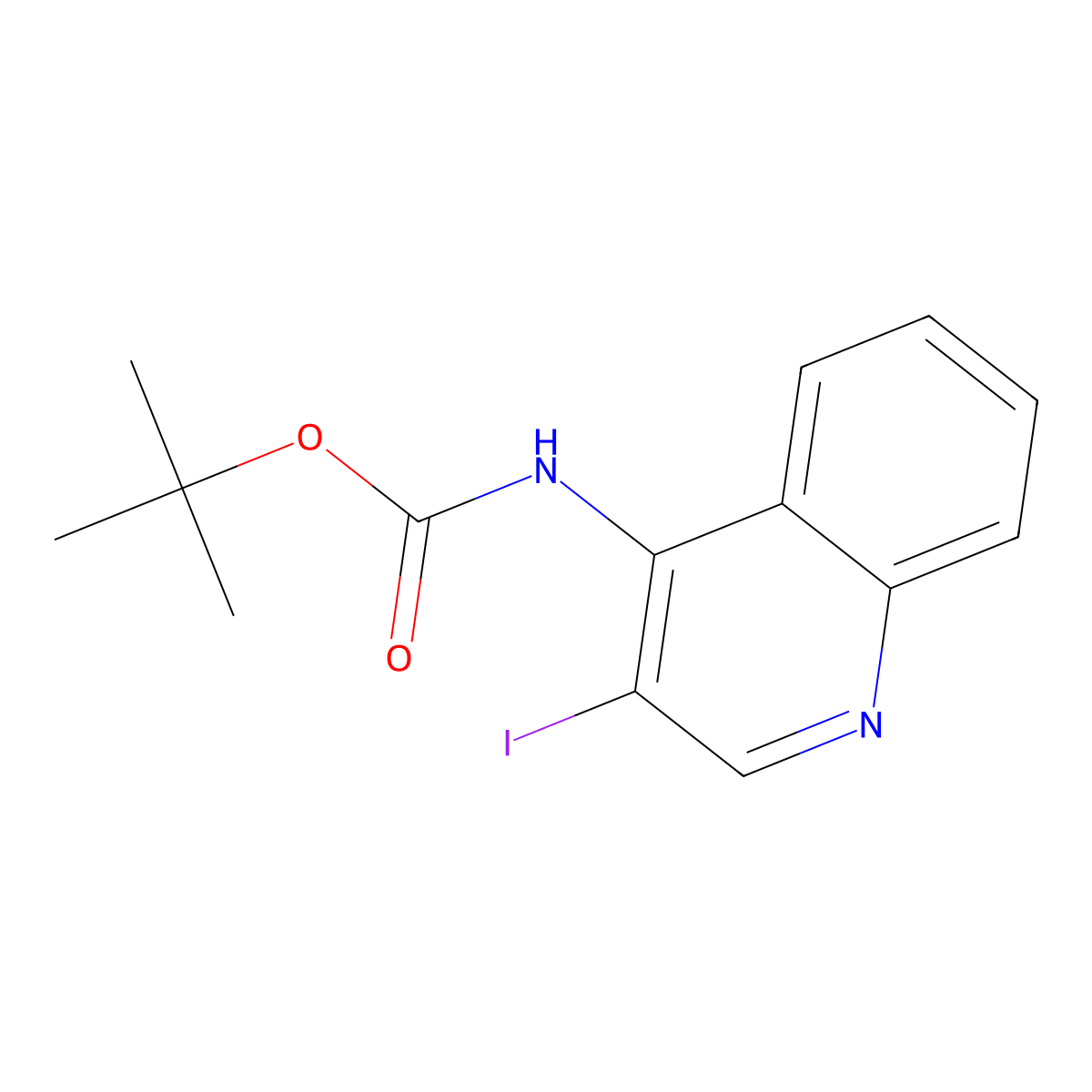 tert-butyl N-(3-iodoquinolin-4-yl)carbamate molecular structure, CAS 2680754-59-8