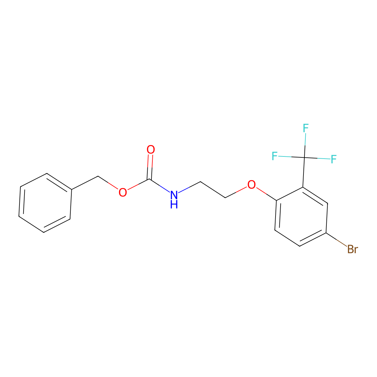 benzyl N-{2-[4-bromo-2-(trifluoromethyl)phenoxy]ethyl}carbamate molecular structure, CAS 2680754-62-3
