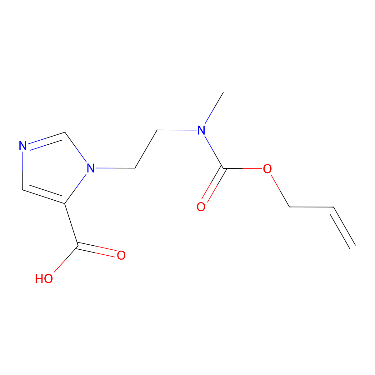 1-(2-{methyl[(prop-2-en-1-yloxy)carbonyl]amino}ethyl)-1H-imidazole-5-carboxylic acid molecular structure, CAS 2680754-68-9