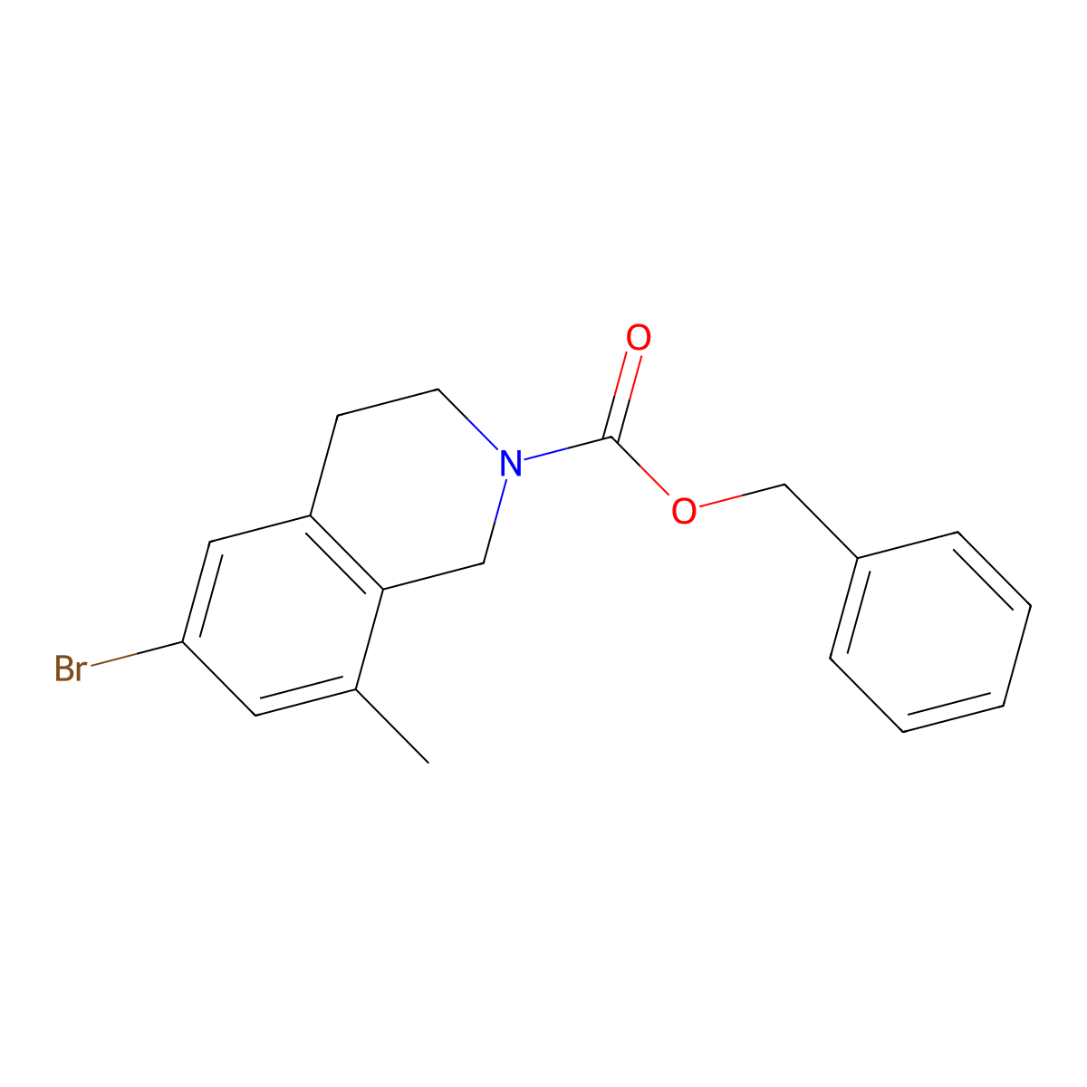 Benzyl 6-bromo-8-methyl-1,2,3,4-tetrahydroisoquinoline-2-carboxylate molecular structure, CAS 2680754-69-0