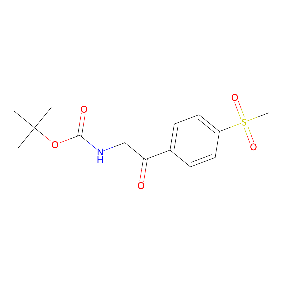 tert-butyl N-[2-(4-methanesulfonylphenyl)-2-oxoethyl]carbamate molecular structure, CAS 2680754-70-3