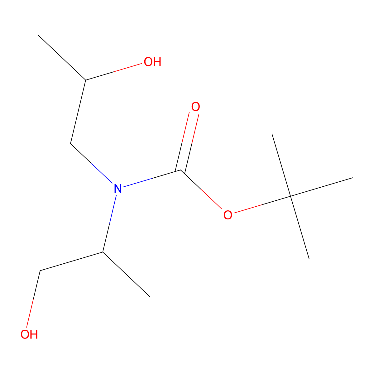 tert-butyl N-(1-hydroxypropan-2-yl)-N-(2-hydroxypropyl)carbamate molecular structure, CAS 2680754-82-7