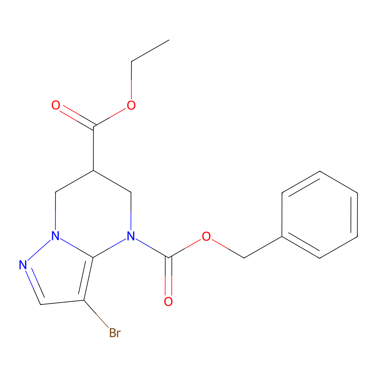 4-benzyl 6-ethyl 3-bromo-4H,5H,6H,7H-pyrazolo[1,5-a]pyrimidine-4,6-dicarboxylate molecular structure, CAS 2680754-83-8