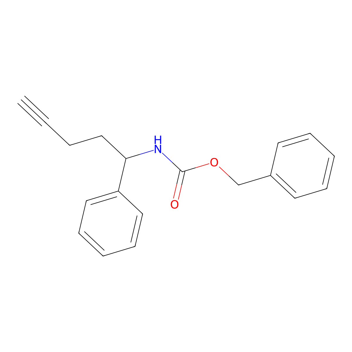 benzyl N-(1-phenylpent-4-yn-1-yl)carbamate molecular structure, CAS 2680754-88-3