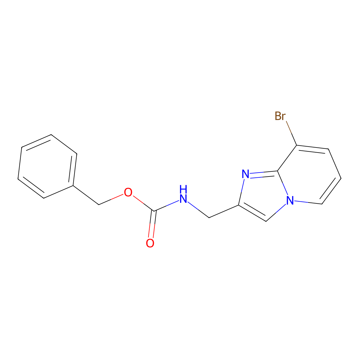 benzyl N-({8-bromoimidazo[1,2-a]pyridin-2-yl}methyl)carbamate molecular structure, CAS 2680754-89-4