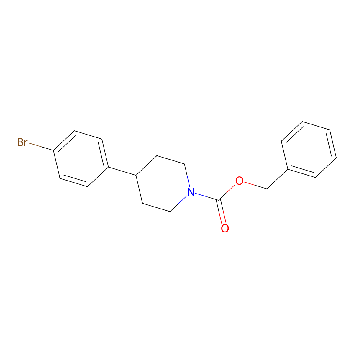 Benzyl 4-(4-bromophenyl)piperidine-1-carboxylate molecular structure, CAS 2680754-97-4