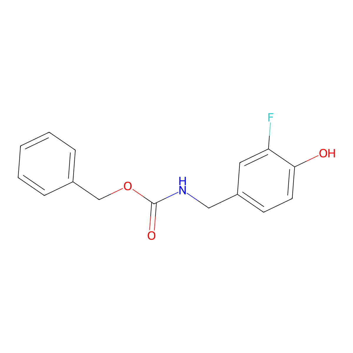 benzyl N-[(3-fluoro-4-hydroxyphenyl)methyl]carbamate molecular structure, CAS 2680755-03-5