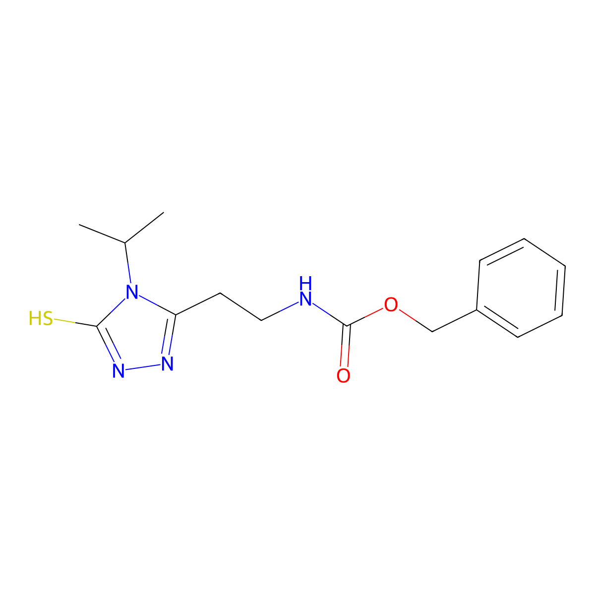 benzyl N-{2-[4-(propan-2-yl)-5-sulfanyl-4H-1,2,4-triazol-3-yl]ethyl}carbamate molecular structure, CAS 2680755-06-8