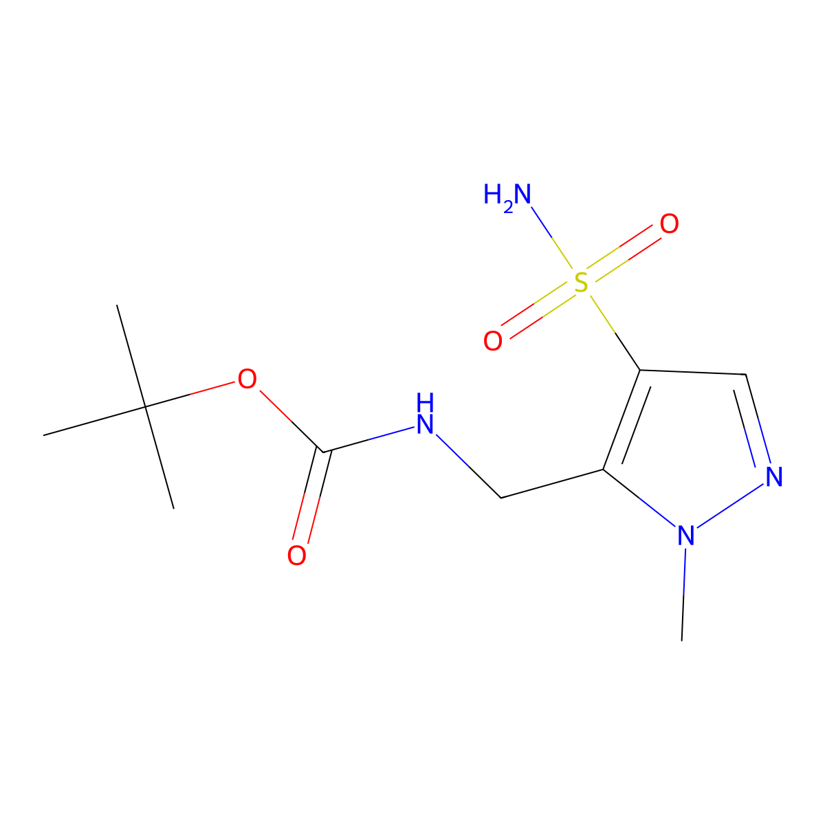 tert-butyl N-[(1-methyl-4-sulfamoyl-1H-pyrazol-5-yl)methyl]carbamate molecular structure, CAS 2680755-07-9
