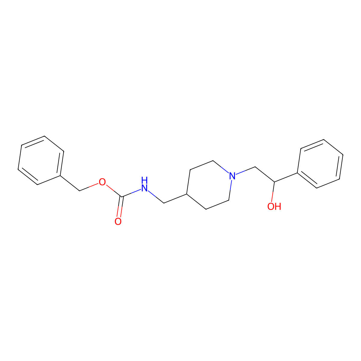 benzyl N-{[1-(2-hydroxy-2-phenylethyl)piperidin-4-yl]methyl}carbamate molecular structure, CAS 2680755-08-0