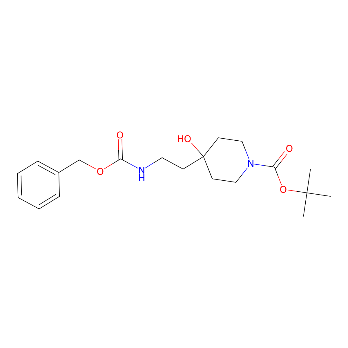 Tert-butyl 4-(2-{[(benzyloxy)carbonyl]amino}ethyl)-4-hydroxypiperidine-1-carboxylate molecular structure, CAS 2680755-22-8