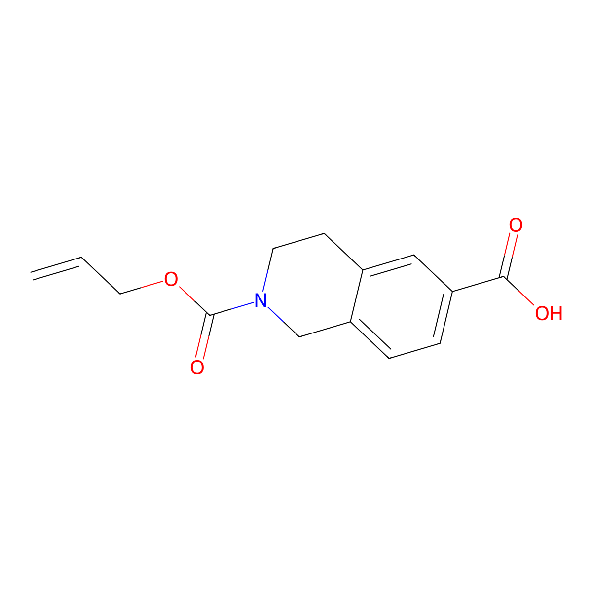 2-[(Prop-2-en-1-yloxy)carbonyl]-1,2,3,4-tetrahydroisoquinoline-6-carboxylic acid molecular structure, CAS 2680755-23-9