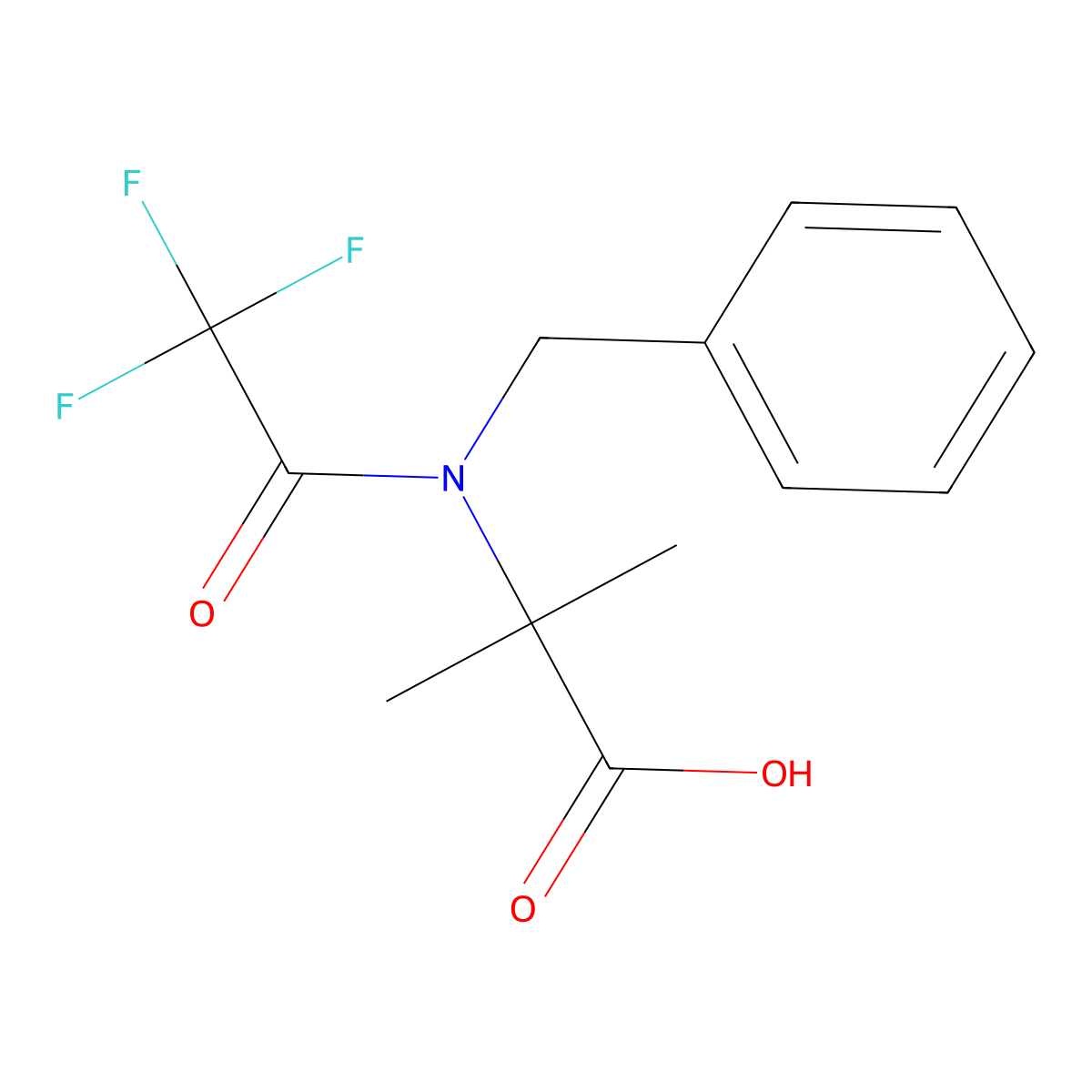 2-(N-benzyl-2,2,2-trifluoroacetamido)-2-methylpropanoic acid molecular structure, CAS 2680755-27-3