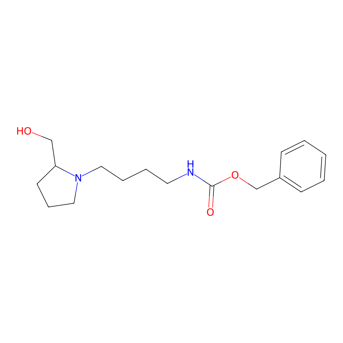 benzyl N-{4-[2-(hydroxymethyl)pyrrolidin-1-yl]butyl}carbamate molecular structure, CAS 2680755-29-5