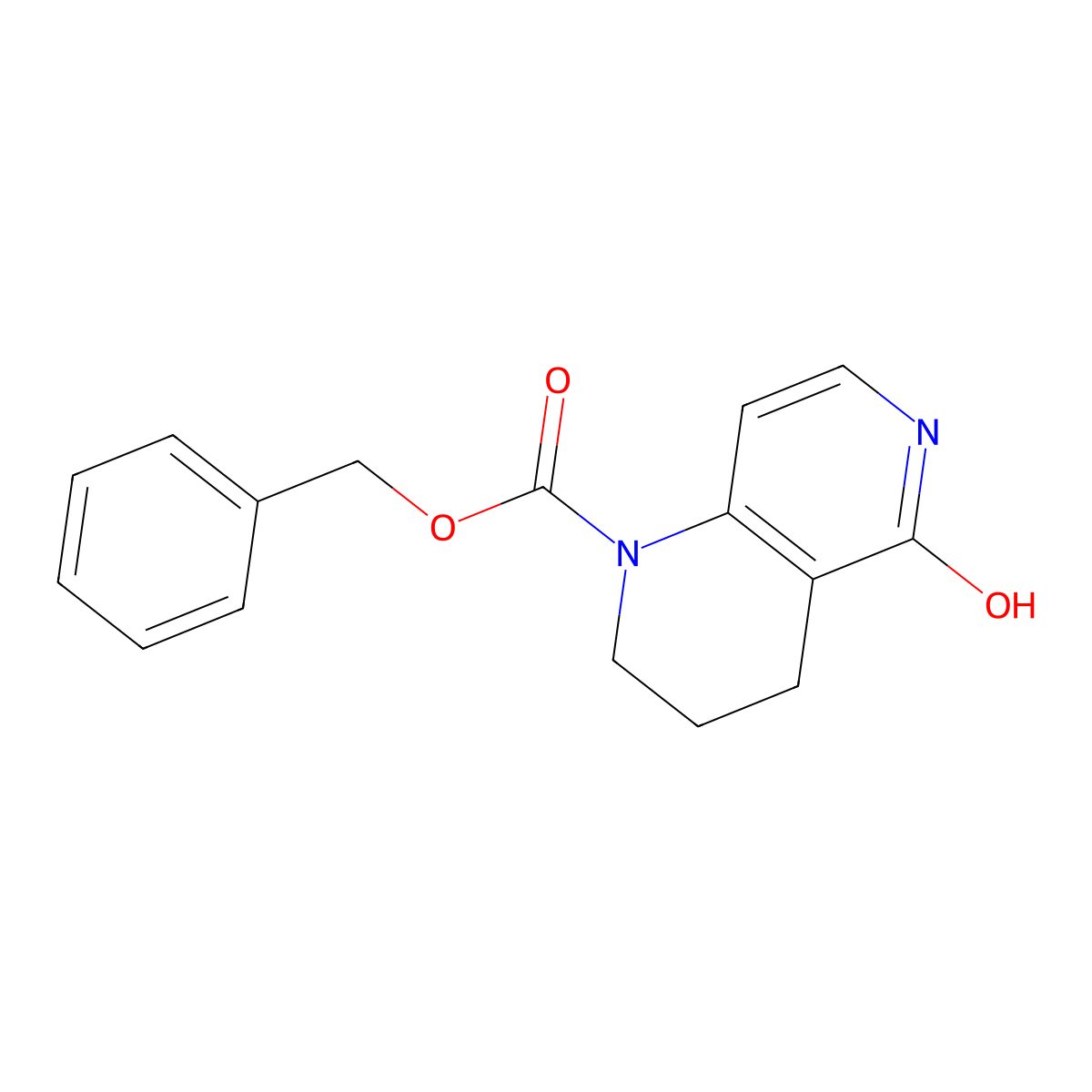 Benzyl 5-hydroxy-1,2,3,4-tetrahydro-1,6-naphthyridine-1-carboxylate molecular structure, CAS 2680755-30-8