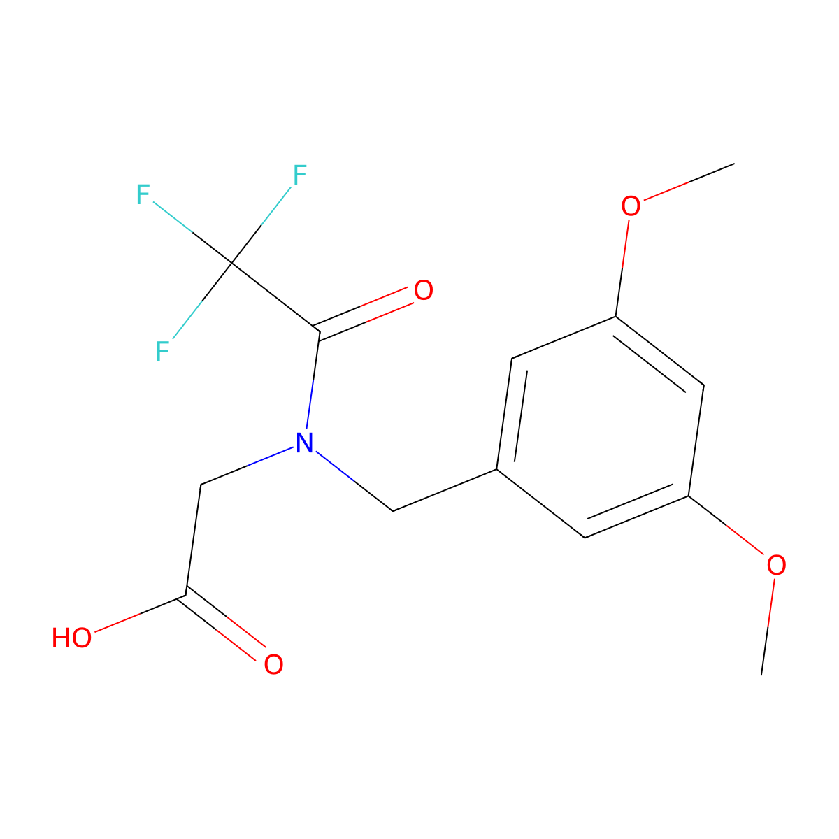 2-{N-[(3,5-dimethoxyphenyl)methyl]-2,2,2-trifluoroacetamido}acetic acid molecular structure, CAS 2680755-49-9