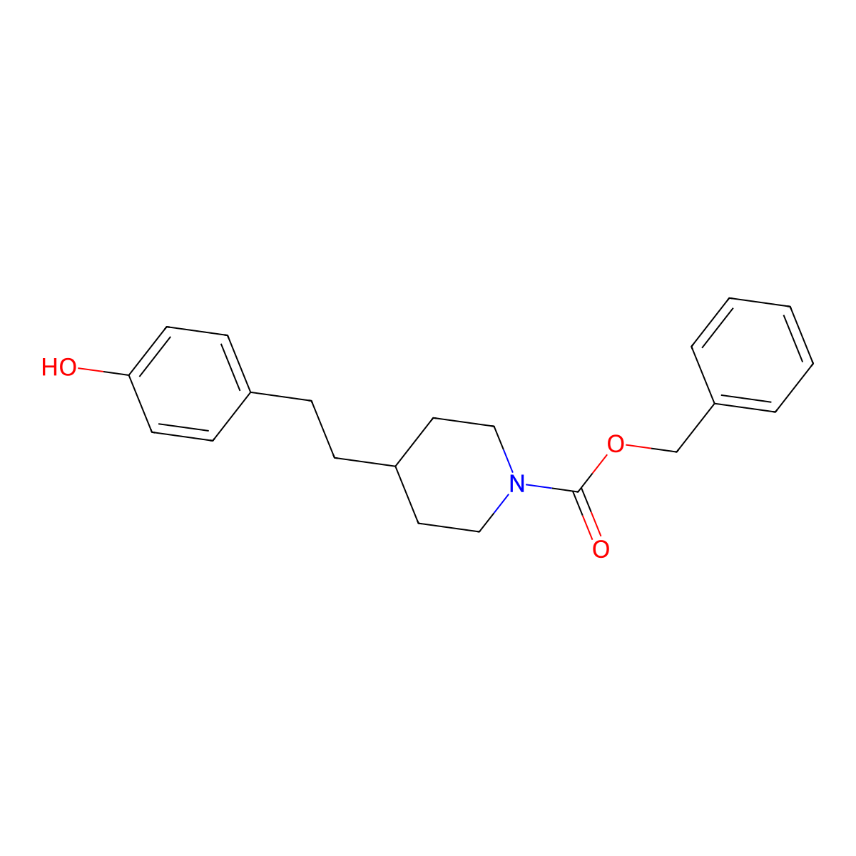 Benzyl 4-[2-(4-hydroxyphenyl)ethyl]piperidine-1-carboxylate molecular structure, CAS 2680755-56-8