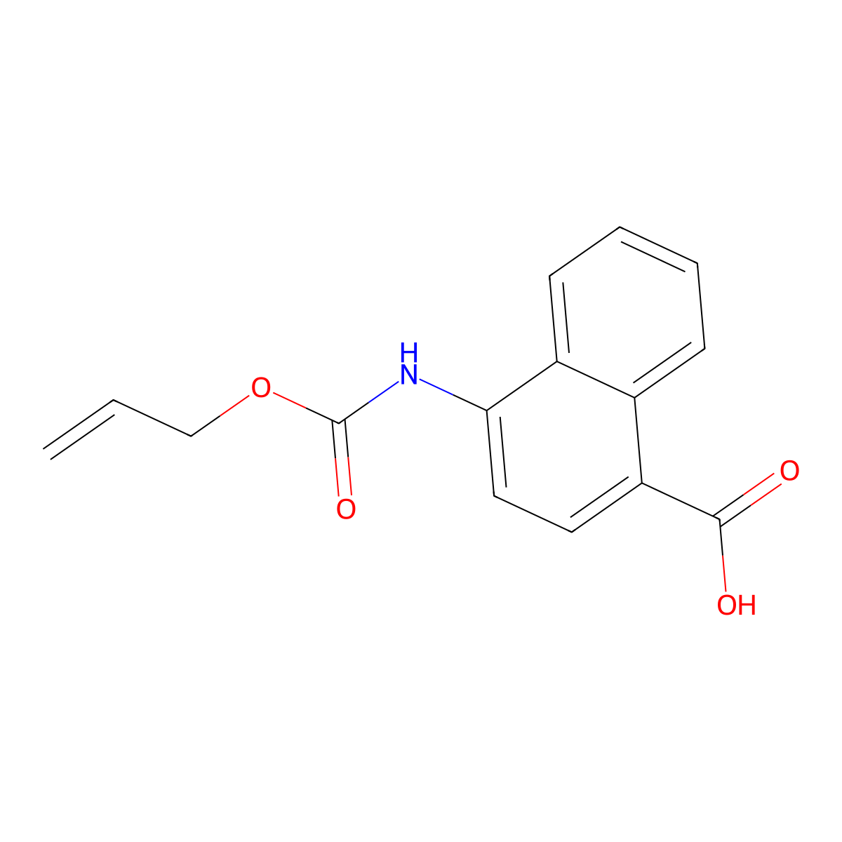 4-{[(Prop-2-en-1-yloxy)carbonyl]amino}naphthalene-1-carboxylic acid molecular structure, CAS 2680755-57-9