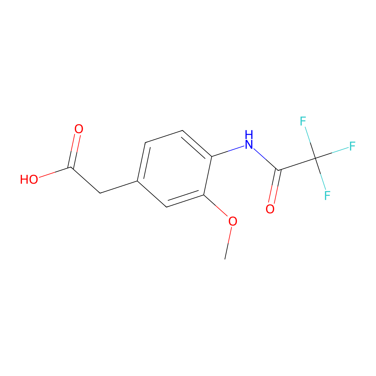 2-[3-Methoxy-4-(2,2,2-trifluoroacetamido)phenyl]acetic acid molecular structure, CAS 2680755-61-5