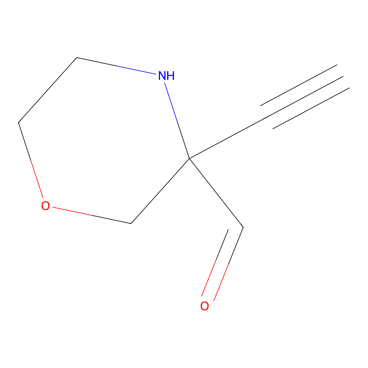 3-Ethynylmorpholine-3-carbaldehyde molecular structure, CAS 2680755-64-8