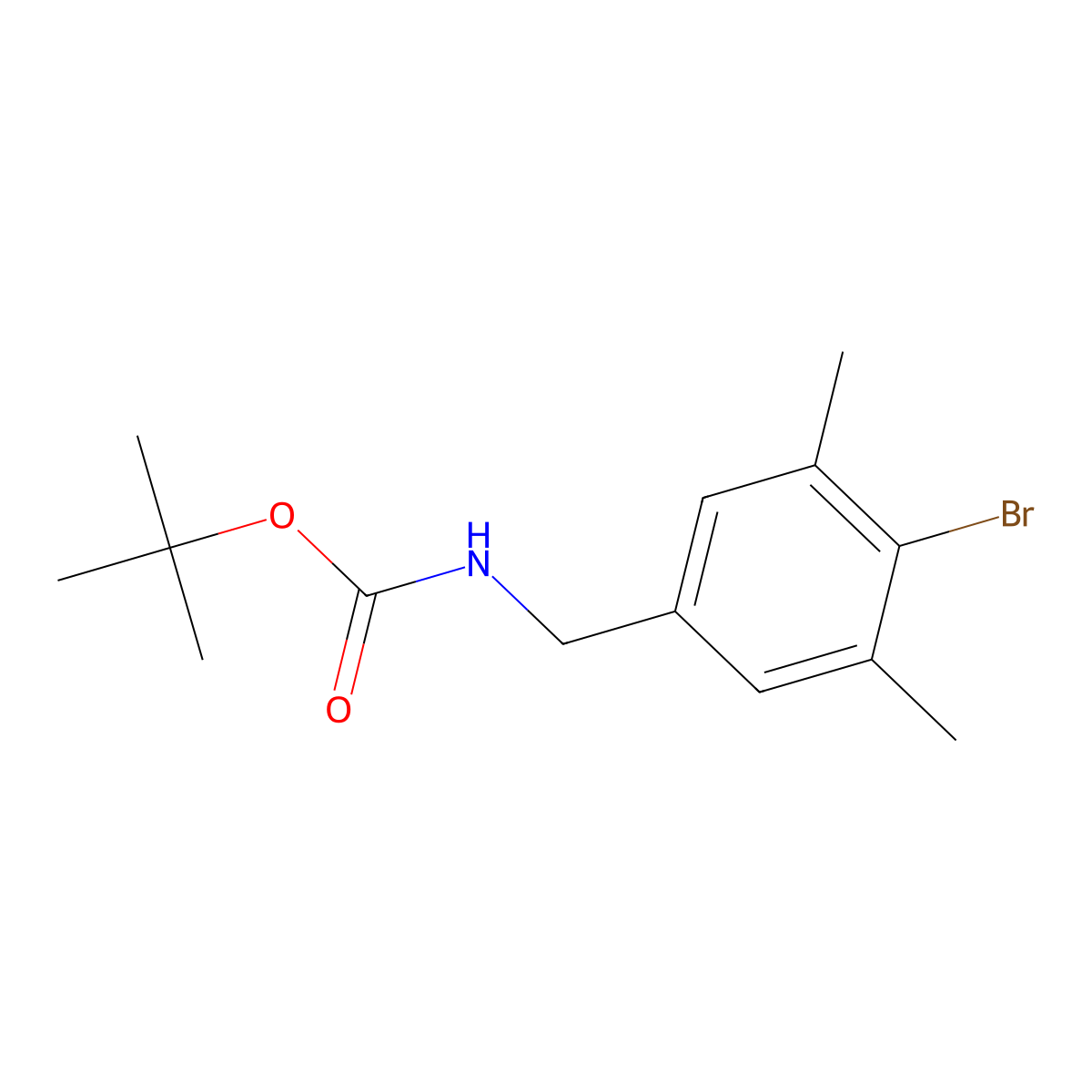 tert-butyl N-[(4-bromo-3,5-dimethylphenyl)methyl]carbamate molecular structure, CAS 2680755-70-6
