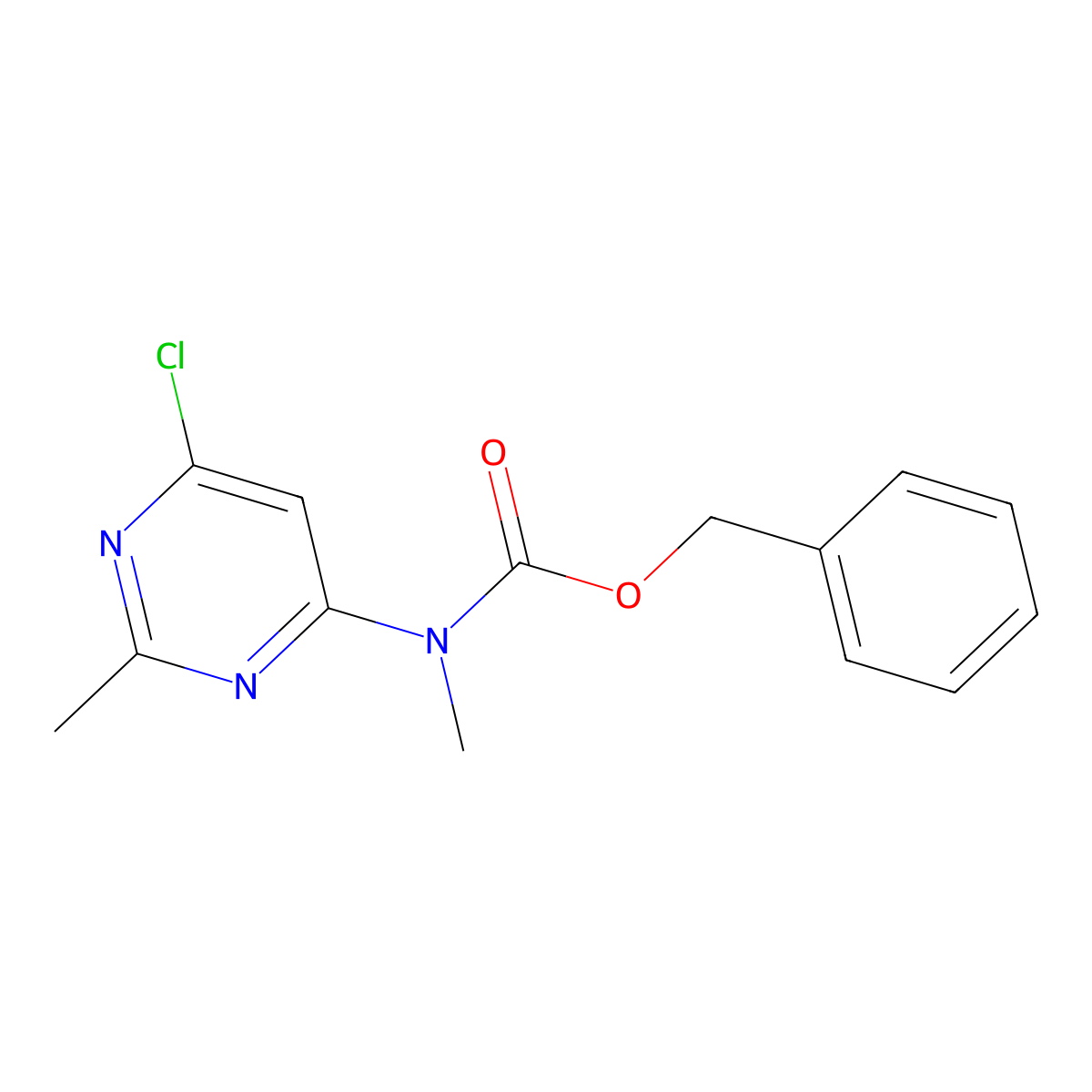 benzyl N-(6-chloro-2-methylpyrimidin-4-yl)-N-methylcarbamate molecular structure, CAS 2680755-74-0