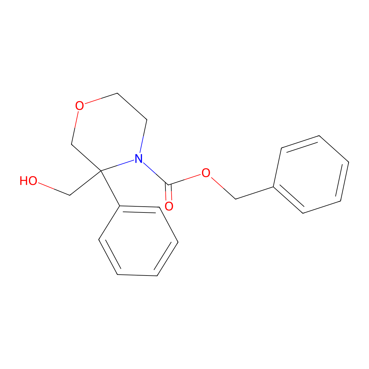 Benzyl 3-(hydroxymethyl)-3-phenylmorpholine-4-carboxylate molecular structure, CAS 2680755-76-2