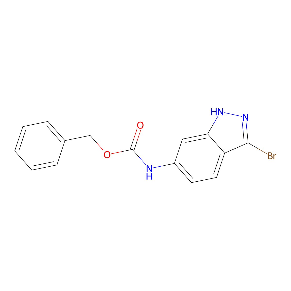 benzyl N-(3-bromo-1H-indazol-6-yl)carbamate molecular structure, CAS 2680755-80-8
