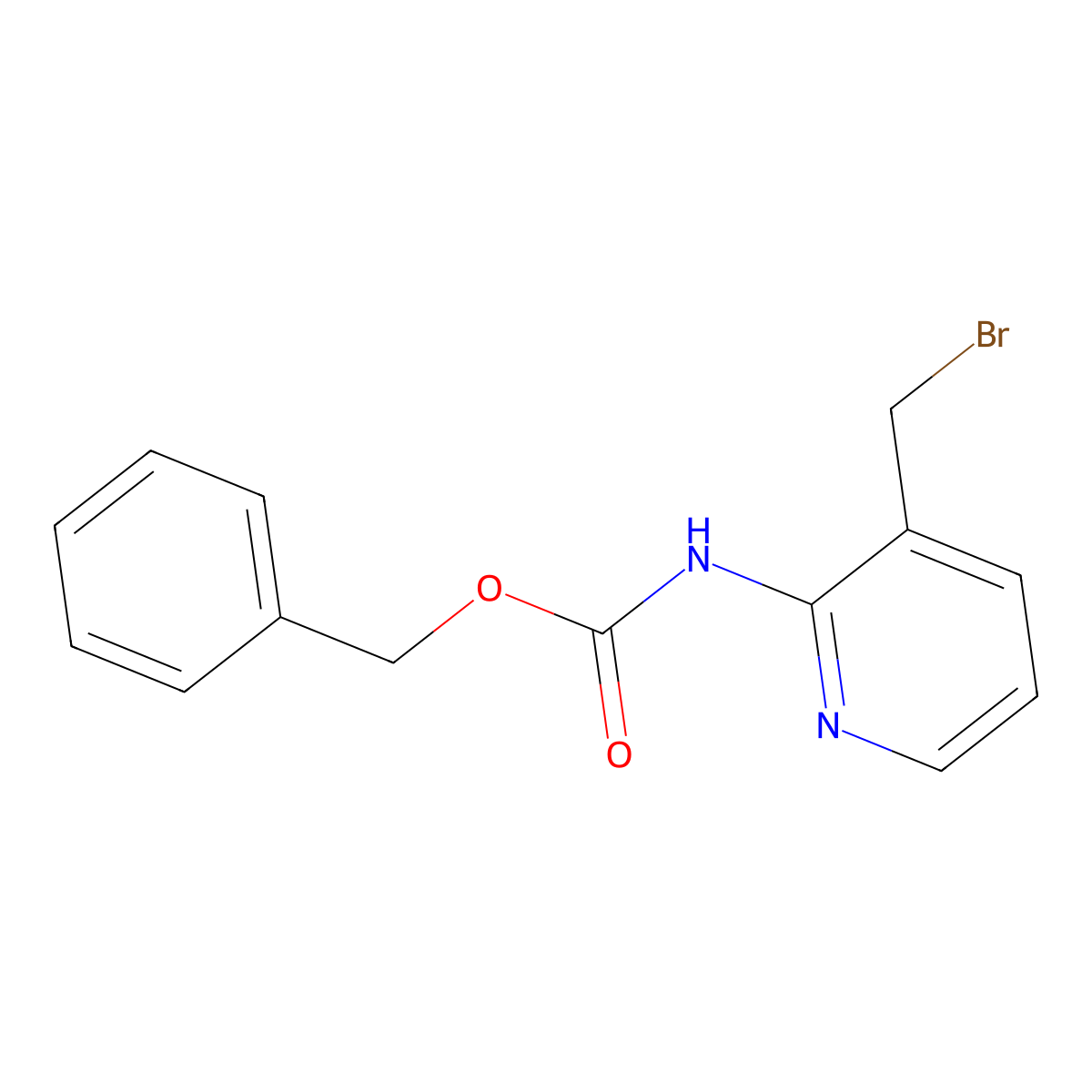 benzyl N-[3-(bromomethyl)pyridin-2-yl]carbamate molecular structure, CAS 2680755-84-2
