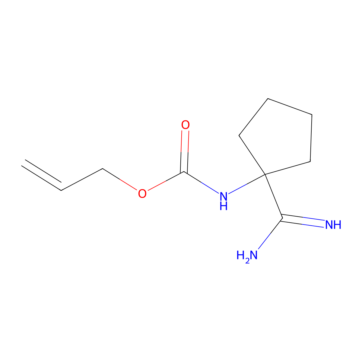 prop-2-en-1-yl N-(1-carbamimidoylcyclopentyl)carbamate molecular structure, CAS 2680755-90-0