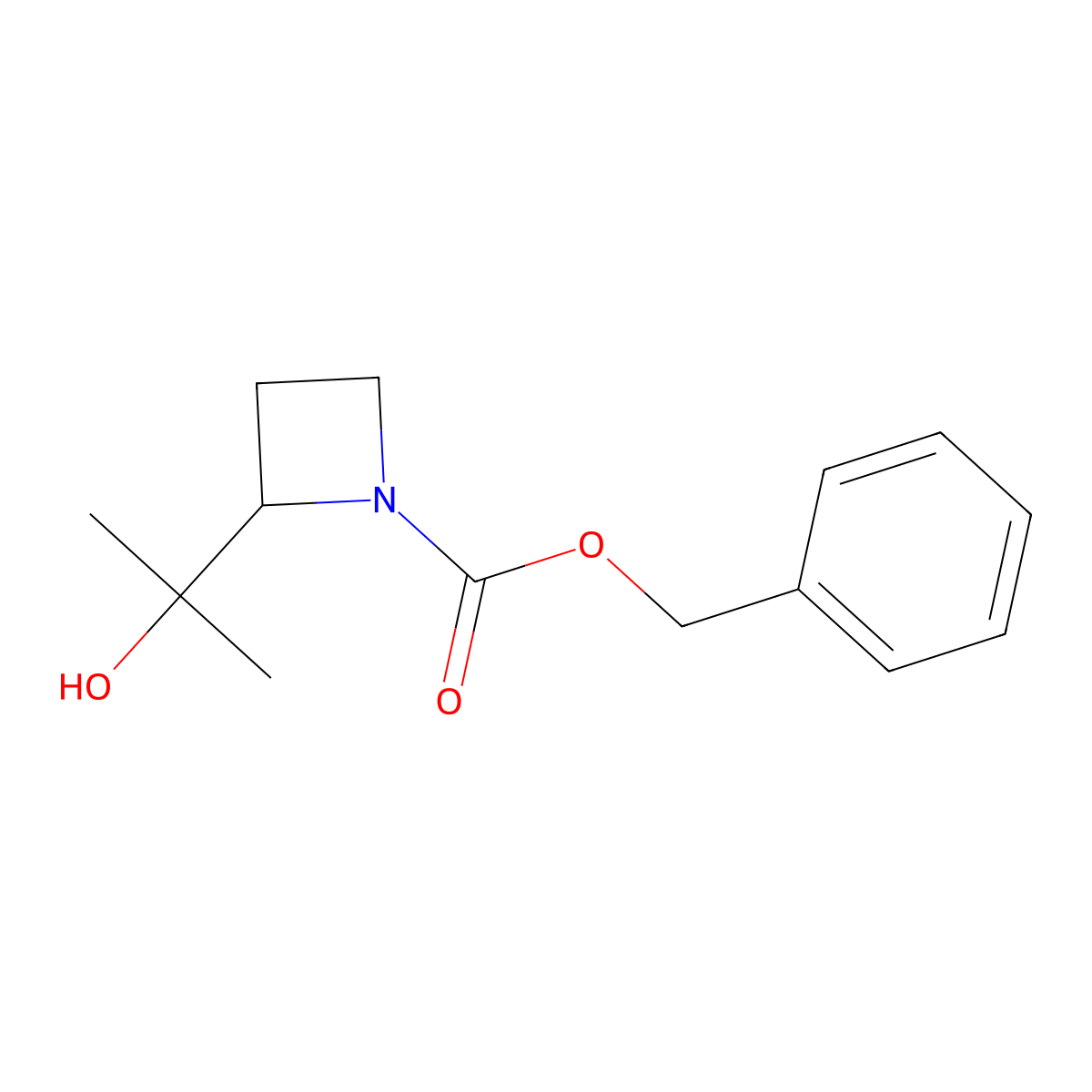 Benzyl 2-(2-hydroxypropan-2-yl)azetidine-1-carboxylate molecular structure, CAS 2680756-00-5