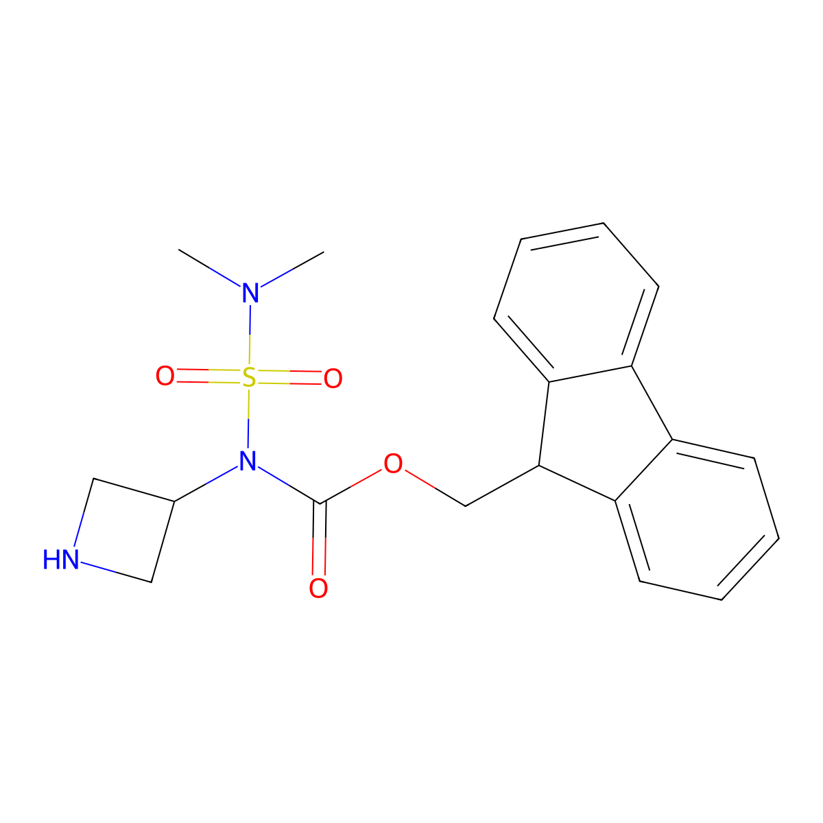 (9H-fluoren-9-yl)methyl N-(azetidin-3-yl)-N-(dimethylsulfamoyl)carbamate molecular structure, CAS 2680756-02-7