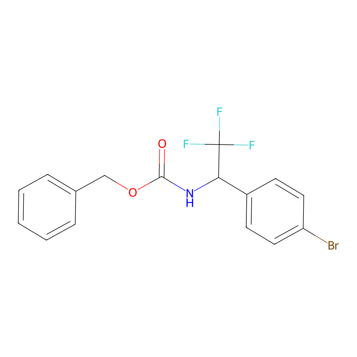 benzyl N-[1-(4-bromophenyl)-2,2,2-trifluoroethyl]carbamate molecular structure, CAS 2680756-04-9