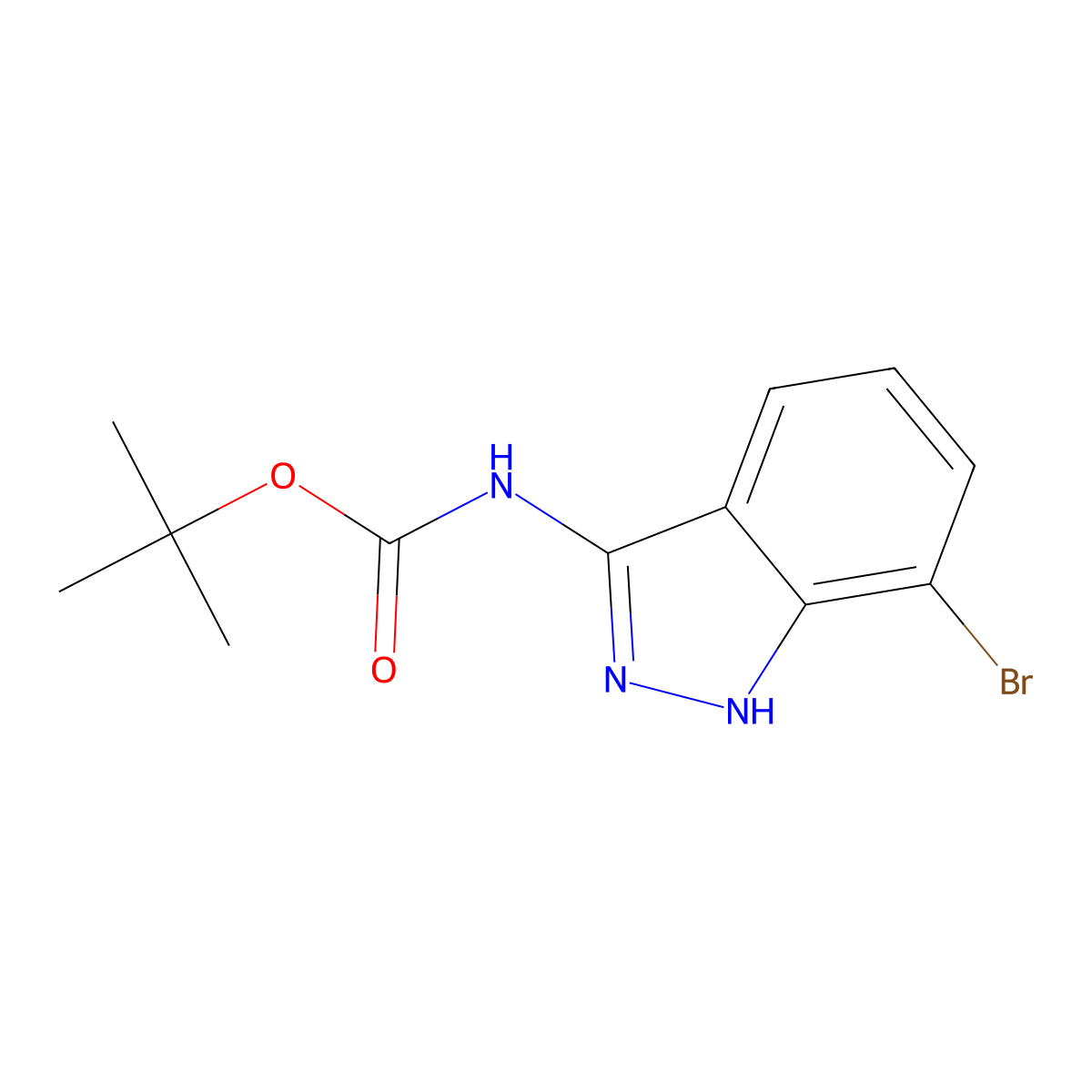 tert-butyl N-(7-bromo-1H-indazol-3-yl)carbamate molecular structure, CAS 2680756-29-8