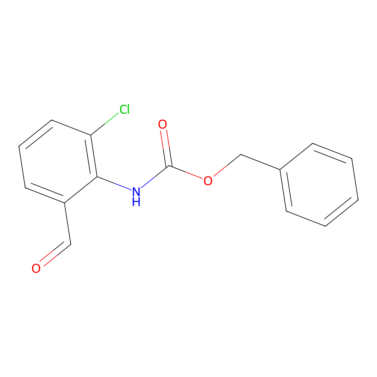 benzyl N-(2-chloro-6-formylphenyl)carbamate molecular structure, CAS 2680756-36-7