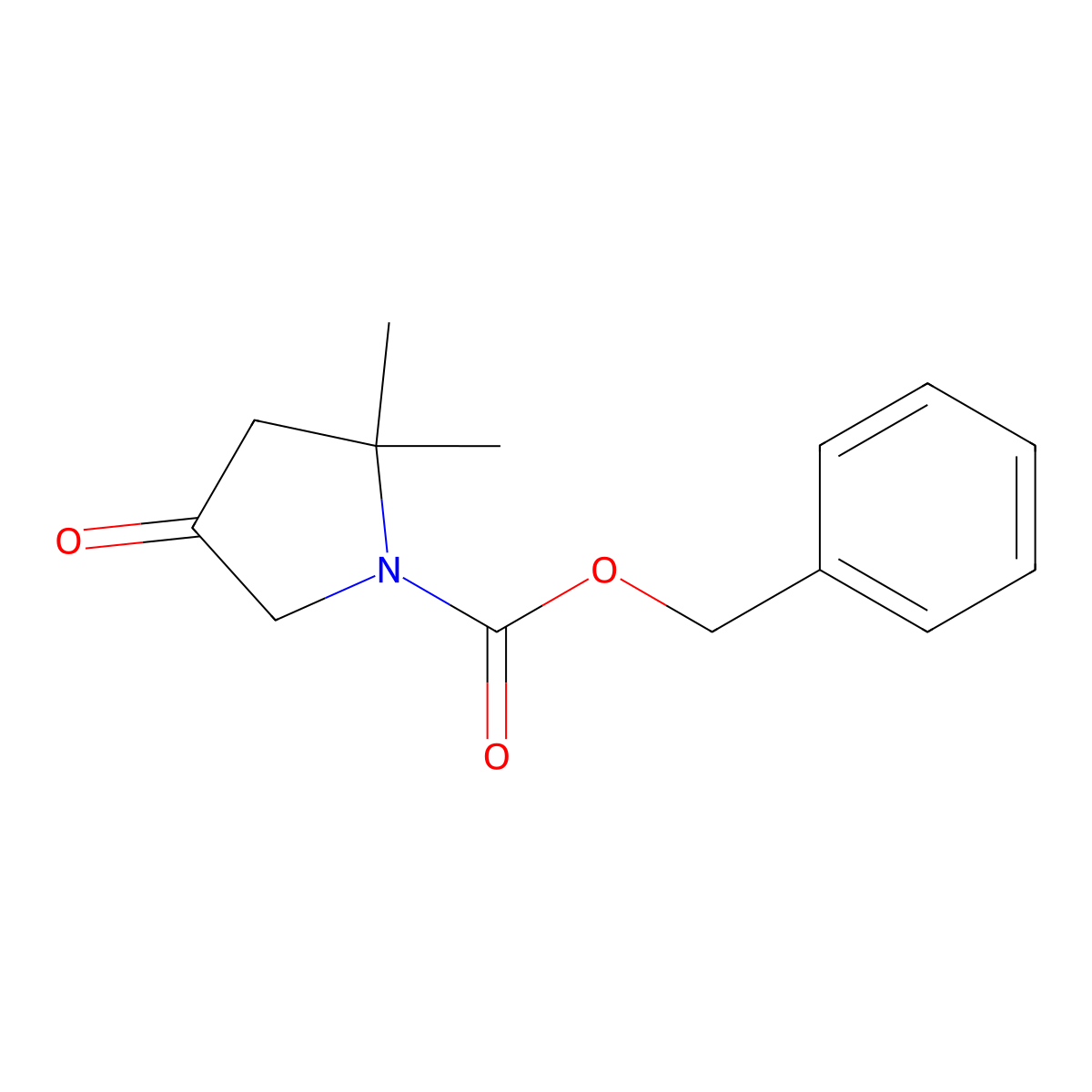Benzyl 2,2-dimethyl-4-oxopyrrolidine-1-carboxylate molecular structure, CAS 2680756-41-4
