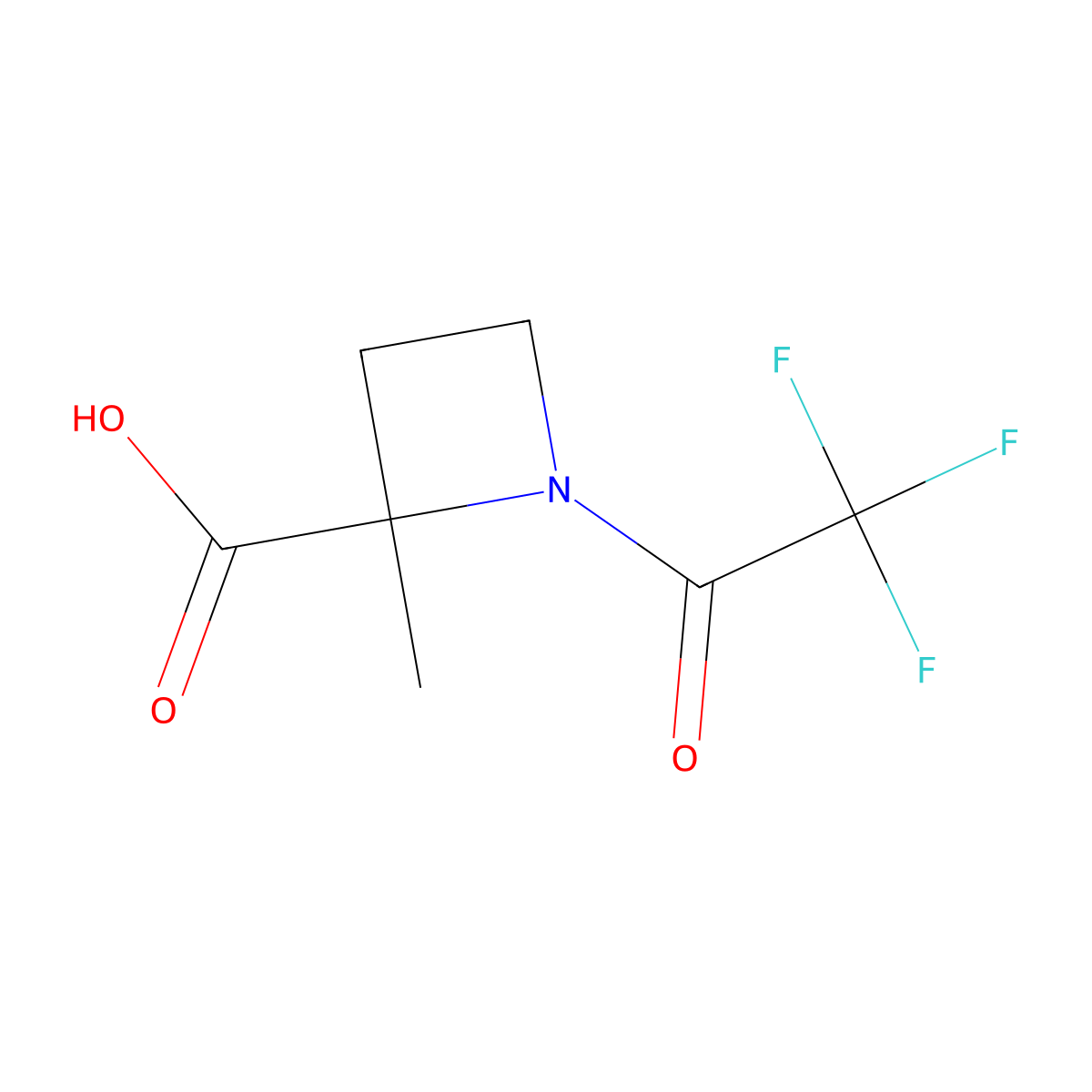 2-Methyl-1-(trifluoroacetyl)azetidine-2-carboxylic acid molecular structure, CAS 2680756-45-8