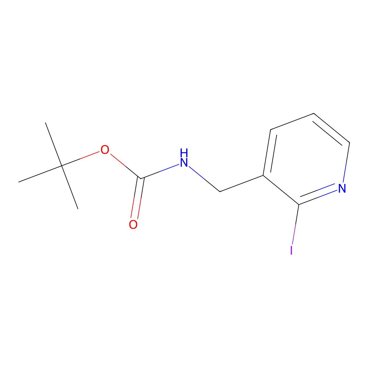 tert-butyl N-[(2-iodopyridin-3-yl)methyl]carbamate molecular structure, CAS 2680756-52-7