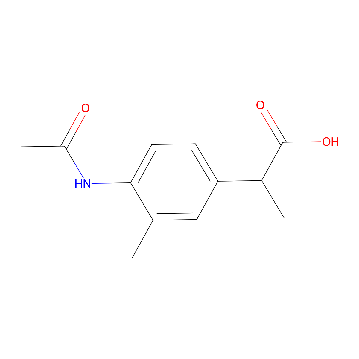 2-(4-Acetamido-3-methylphenyl)propanoic acid molecular structure, CAS 2680756-56-1