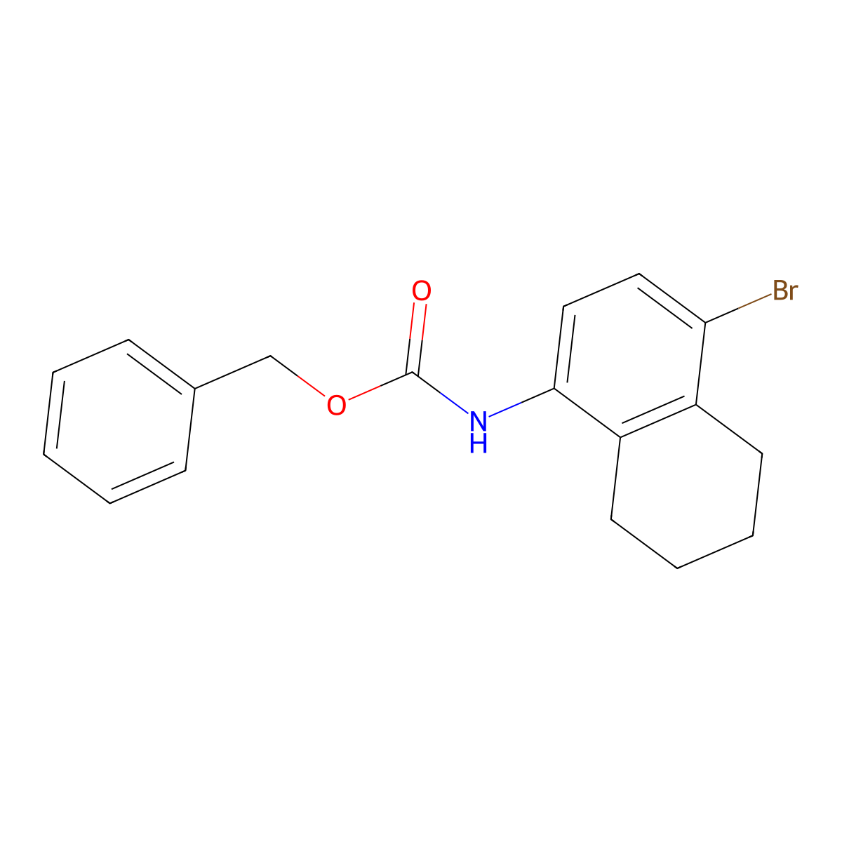 benzyl N-(4-bromo-5,6,7,8-tetrahydronaphthalen-1-yl)carbamate molecular structure, CAS 2680756-60-7