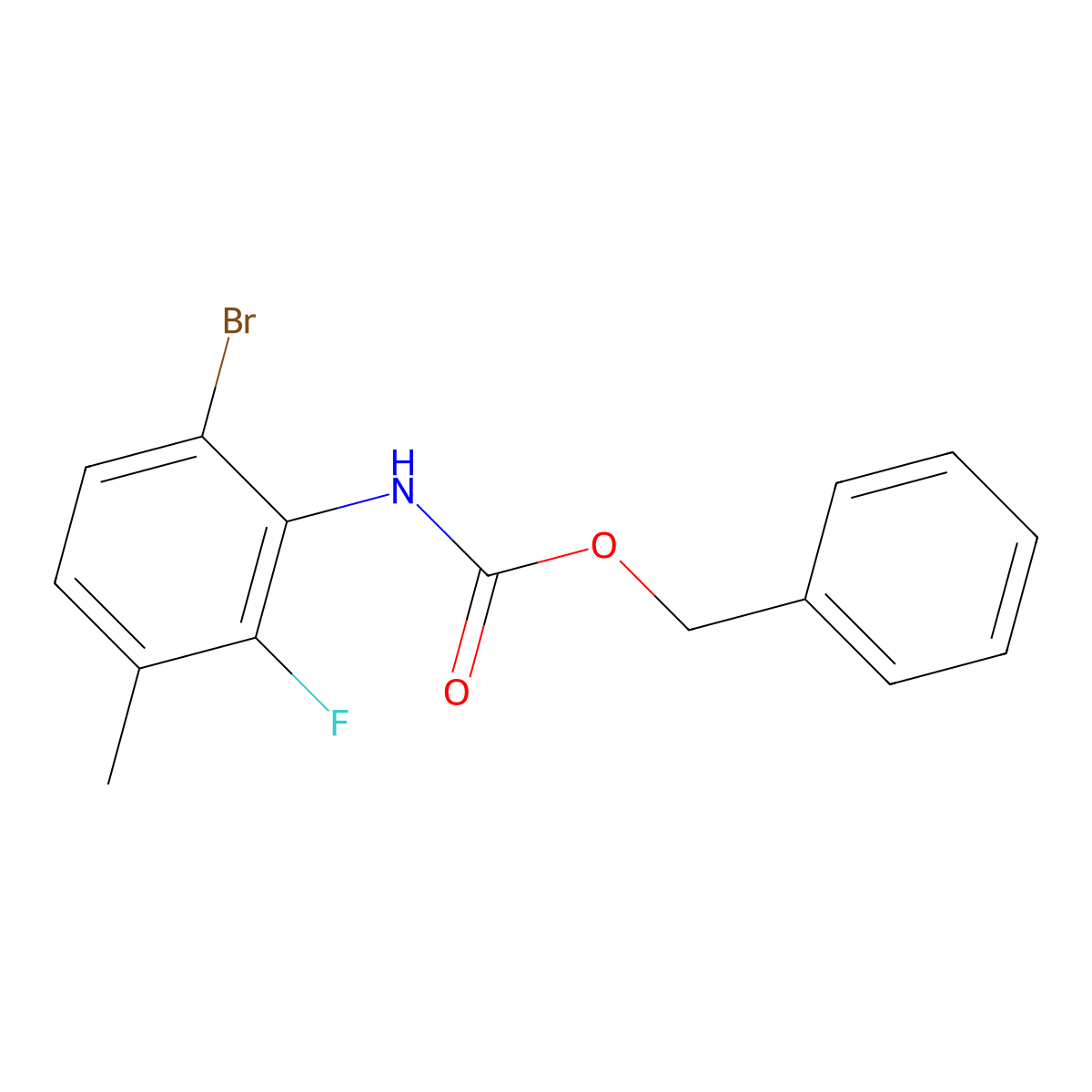 benzyl N-(6-bromo-2-fluoro-3-methylphenyl)carbamate molecular structure, CAS 2680756-61-8