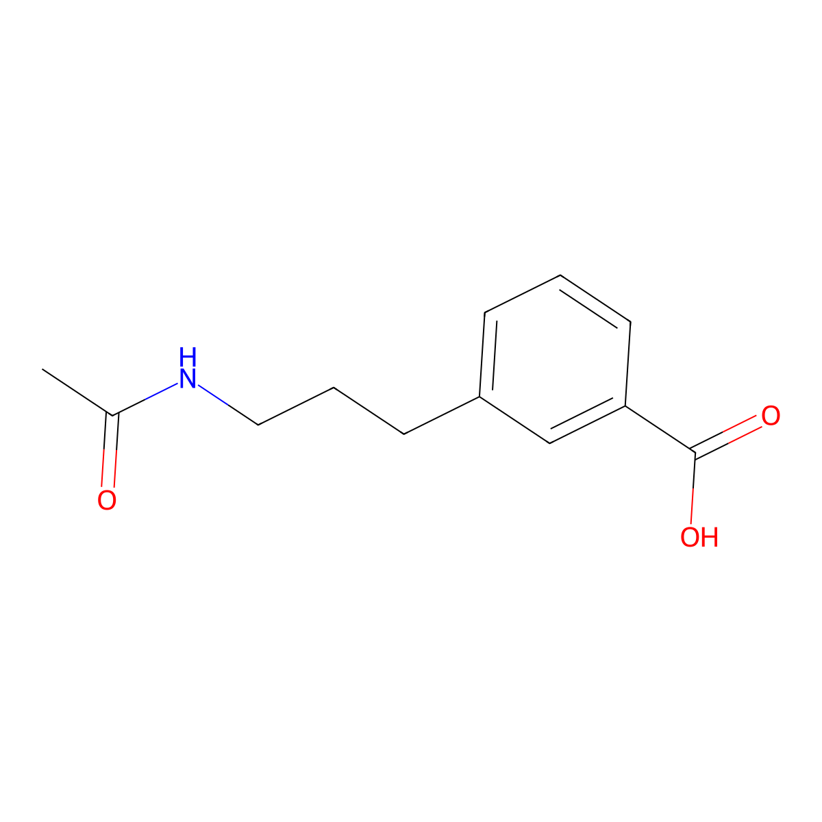 3-(3-Acetamidopropyl)benzoic acid molecular structure, CAS 2680756-64-1