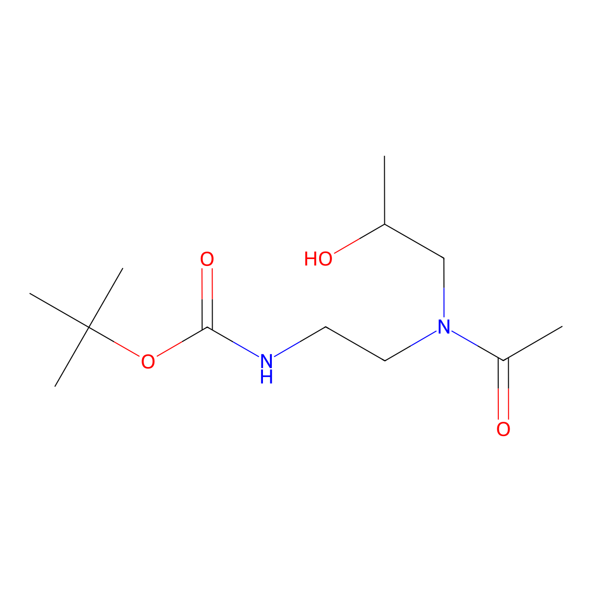 tert-butyl N-{2-[N-(2-hydroxypropyl)acetamido]ethyl}carbamate molecular structure, CAS 2680756-79-8