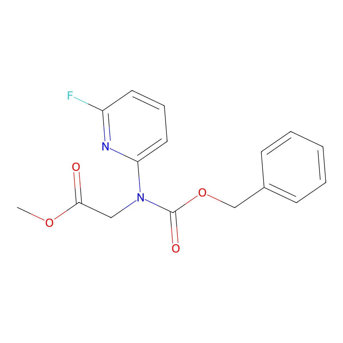 Methyl 2-{[(benzyloxy)carbonyl](6-fluoropyridin-2-yl)amino}acetate molecular structure, CAS 2680756-90-3