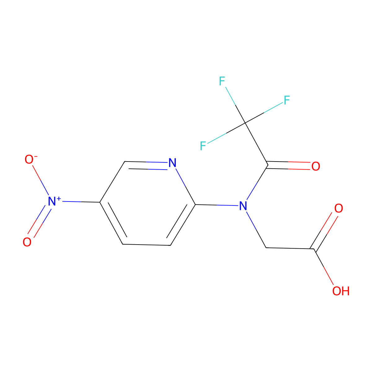 2-[2,2,2-trifluoro-N-(5-nitropyridin-2-yl)acetamido]acetic acid molecular structure, CAS 2680756-98-1