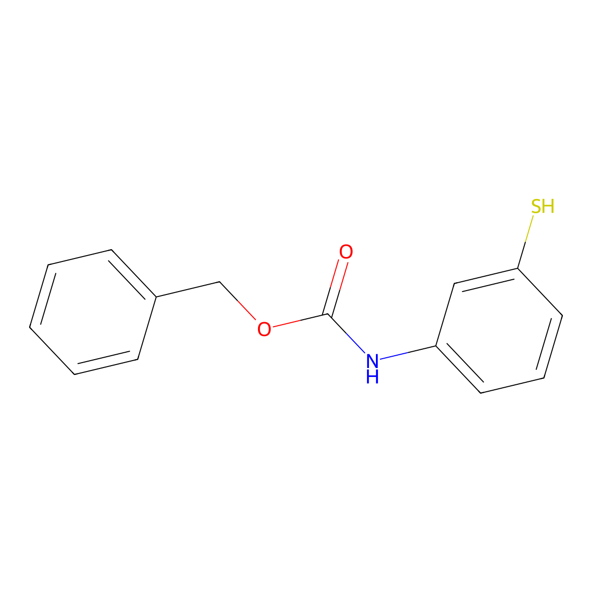 benzyl N-(3-sulfanylphenyl)carbamate molecular structure, CAS 2680757-05-3