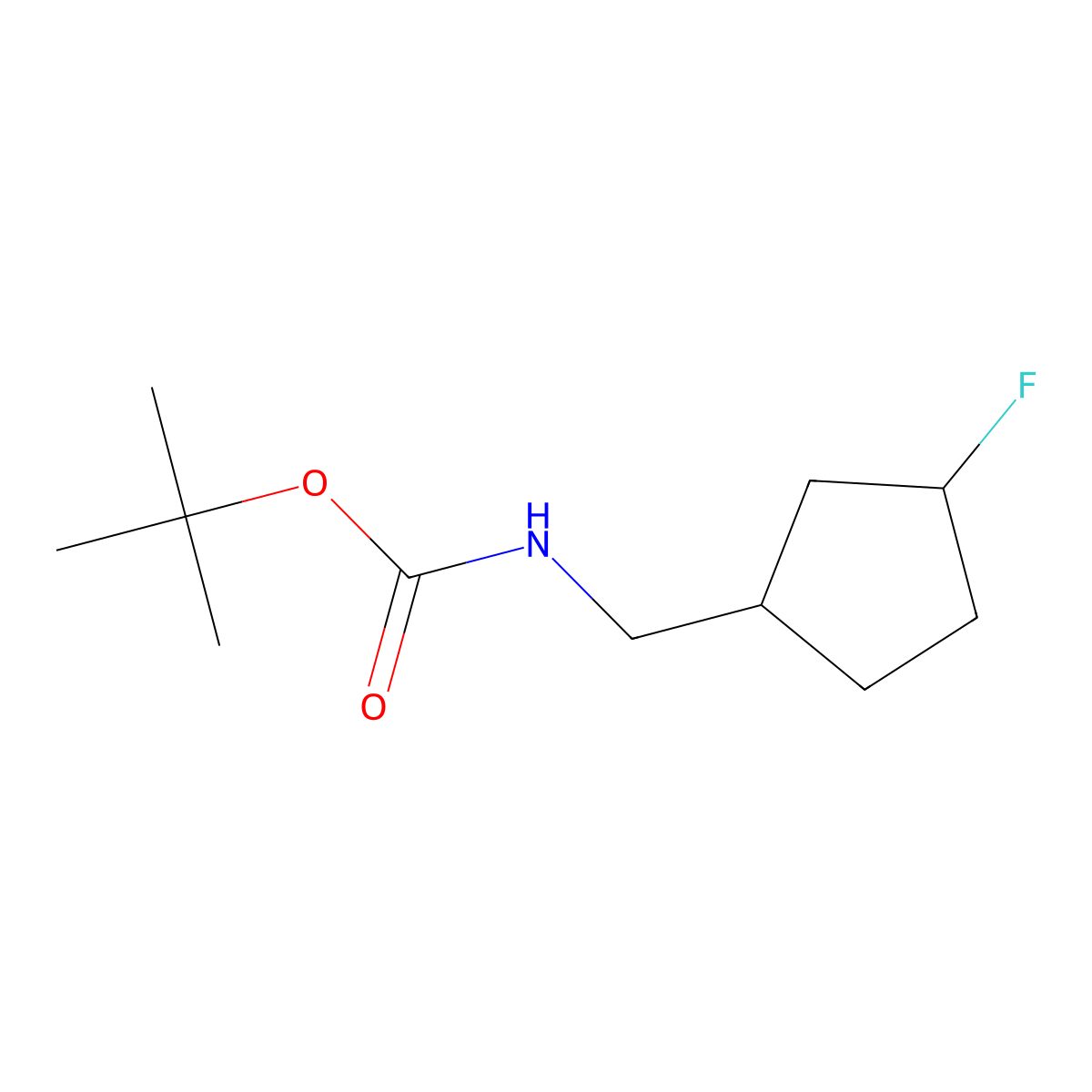 tert-butyl N-[(3-fluorocyclopentyl)methyl]carbamate molecular structure, CAS 2680757-22-4