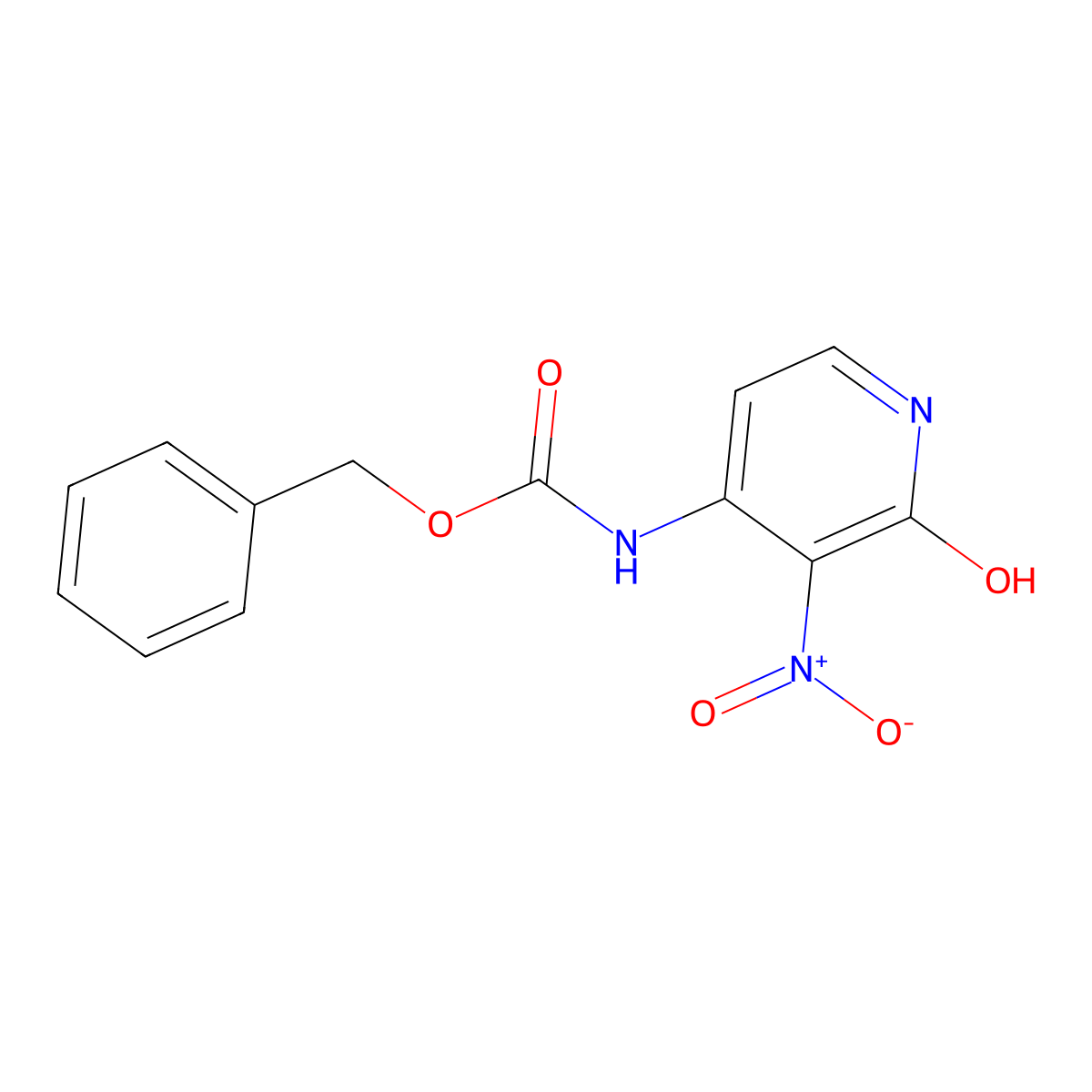 benzyl N-(2-hydroxy-3-nitropyridin-4-yl)carbamate molecular structure, CAS 2680757-35-9